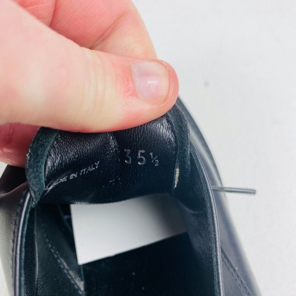 Miu Miu Black Smooth Leather Studded Chunky Classic Formal Lace Up Shoes UK 2.5 - Picture 10 of 12